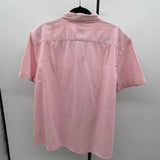 American Eagle Women's Size XXL Pink Cotton Solid Short Sleeve Shirt