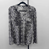 Jones New York Women's Size L Black Snakeskin Long Sleeve Shirt