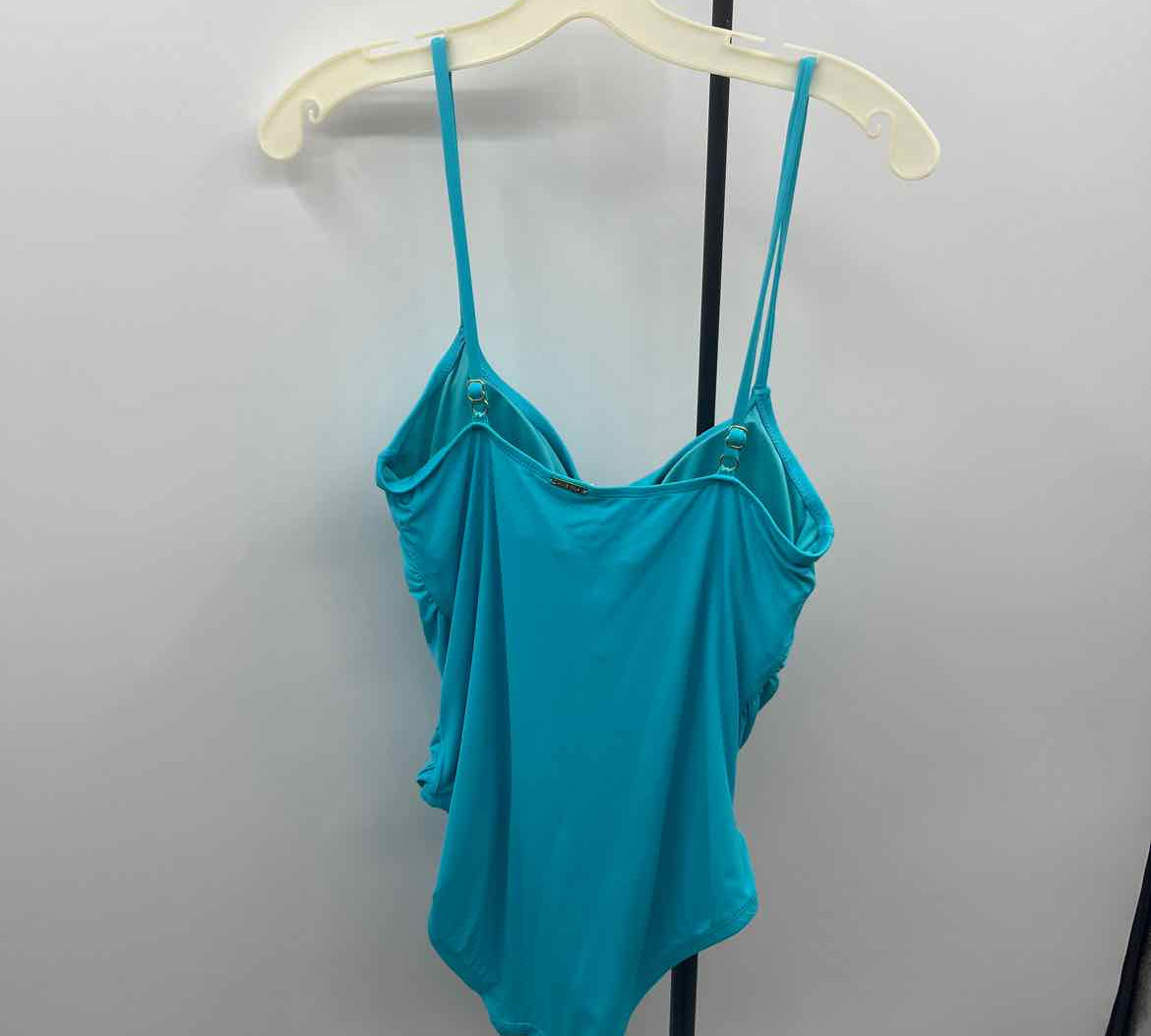 Anne Cole Women's Size 14 Aqua Solid Swimsuit - 1 Piece