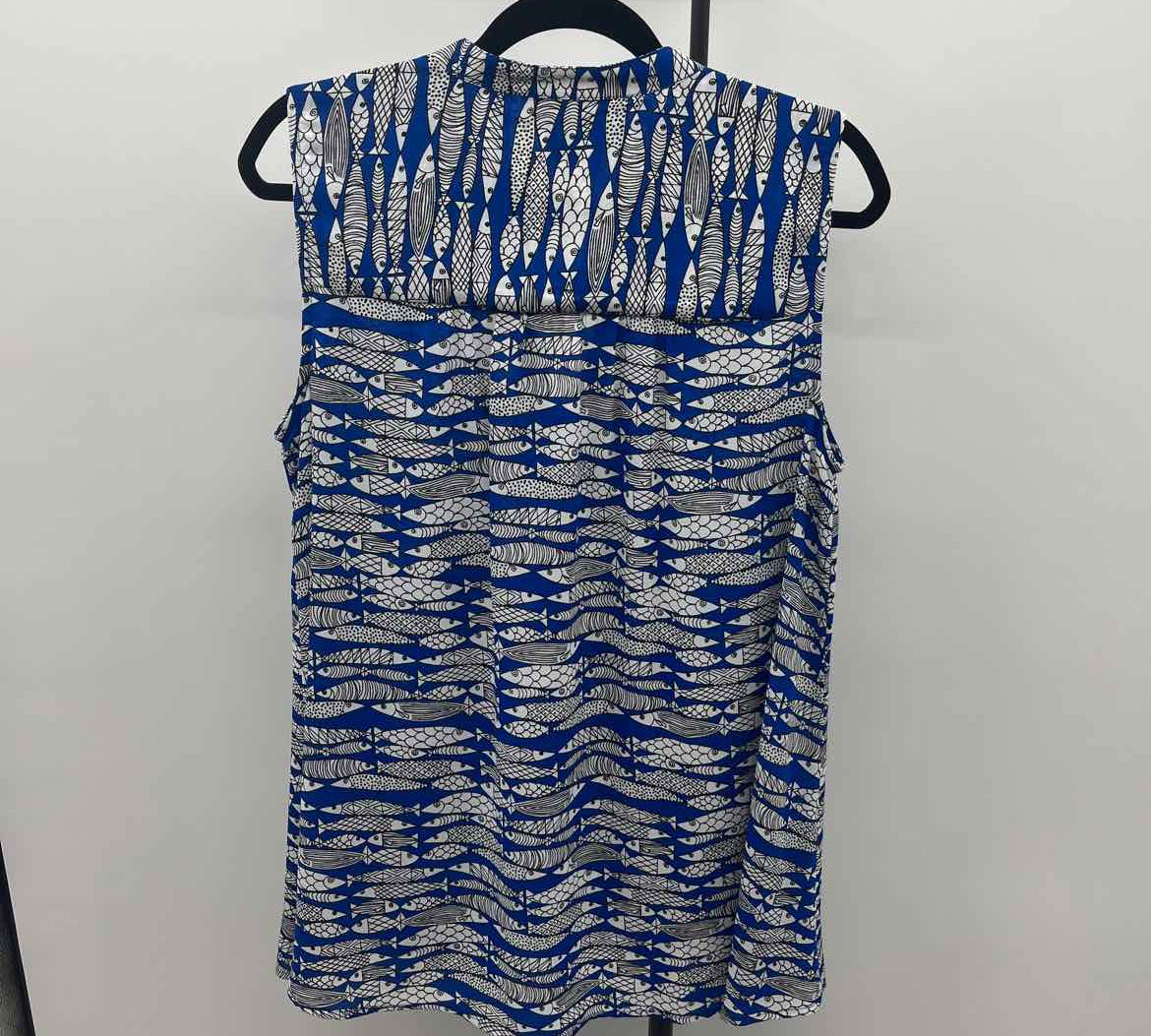 Alfani Women's Size L Blue Fish Sleeveless Shirt
