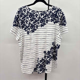 Chico's Women's Size XXL Navy Stripe Short Sleeve Shirt