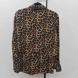 Michael Kors Women's Size L Brown Abstract Long Sleeve Shirt