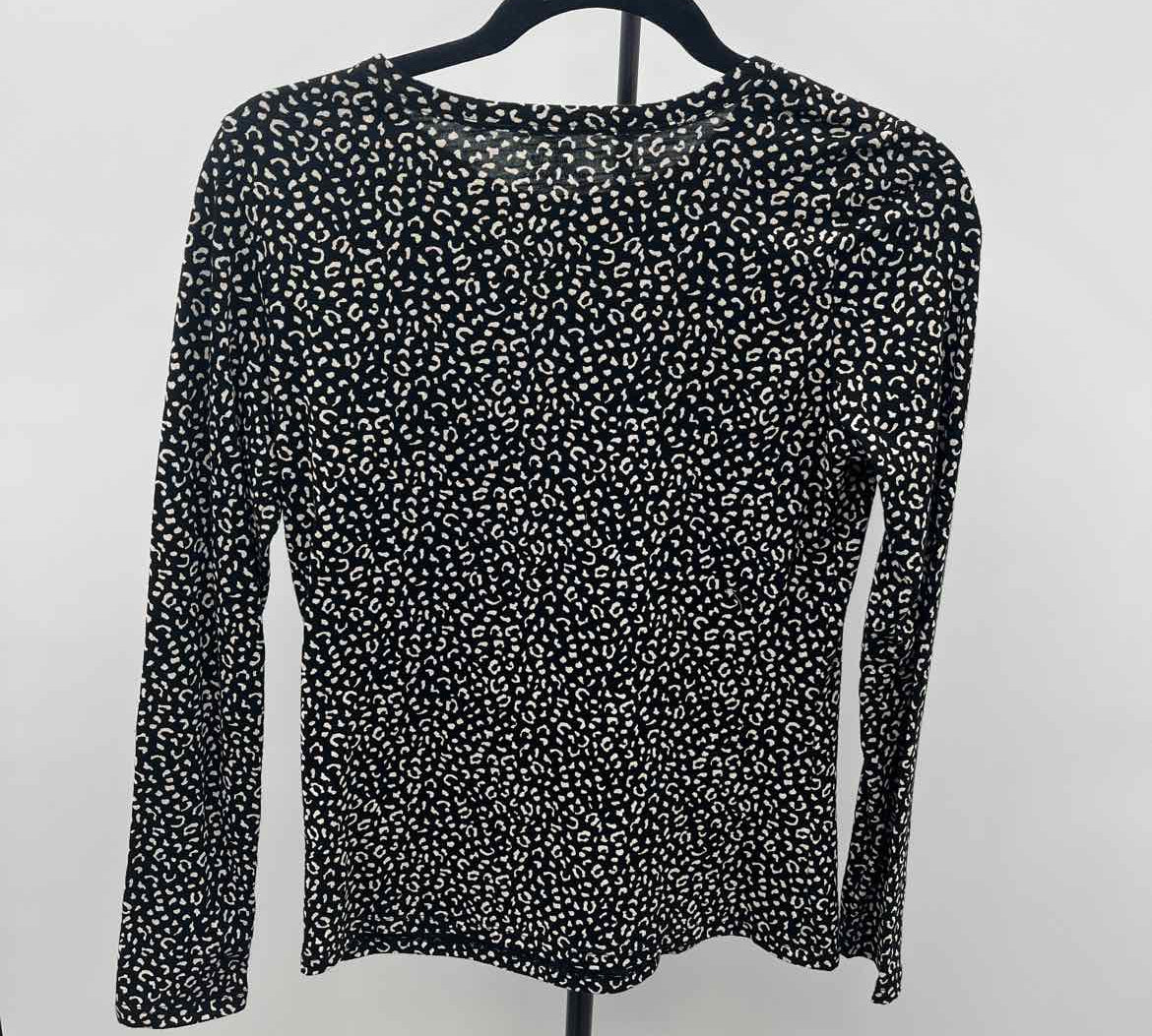 Banana Republic Women's Size XS Black Animal Print Long Sleeve Shirt