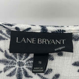 Lane Bryant Women's Size 1X White Abstract Tunic