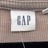 Gap Women's Size L Tan Ribbed Short Sleeve Shirt