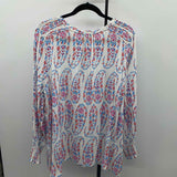 Talbots Women's Size 2X White Paisley Long Sleeve Shirt