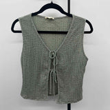 See You Monday Women's Size M Green Textured Vest