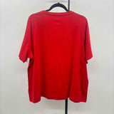 Denim & Co Women's Size 1X Red Solid Short Sleeve Shirt