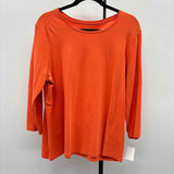 Chico's Women's Size XL Orange Solid Long Sleeve Shirt
