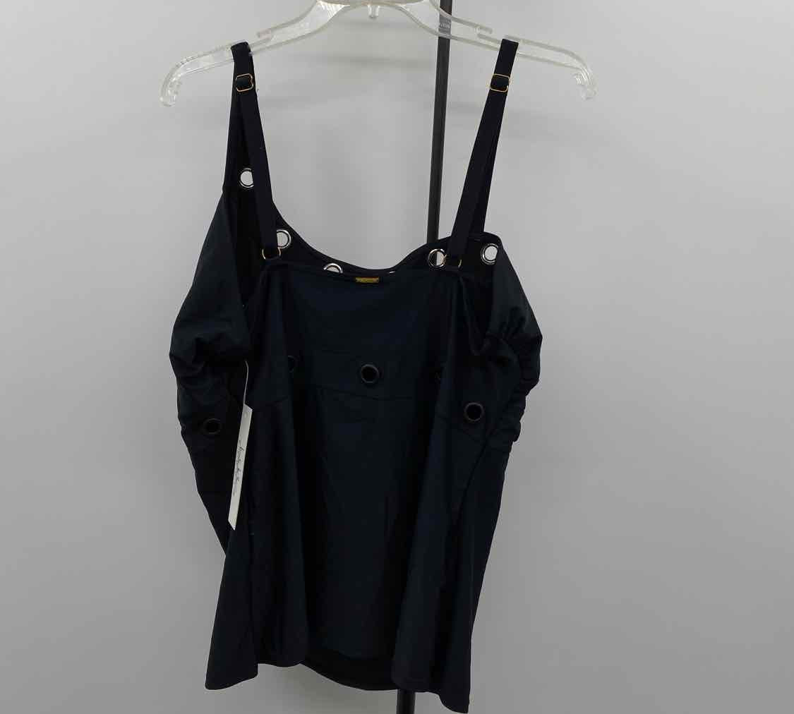 Nicole Miller Women's Size 3X Black Solid Swimsuit - Separate