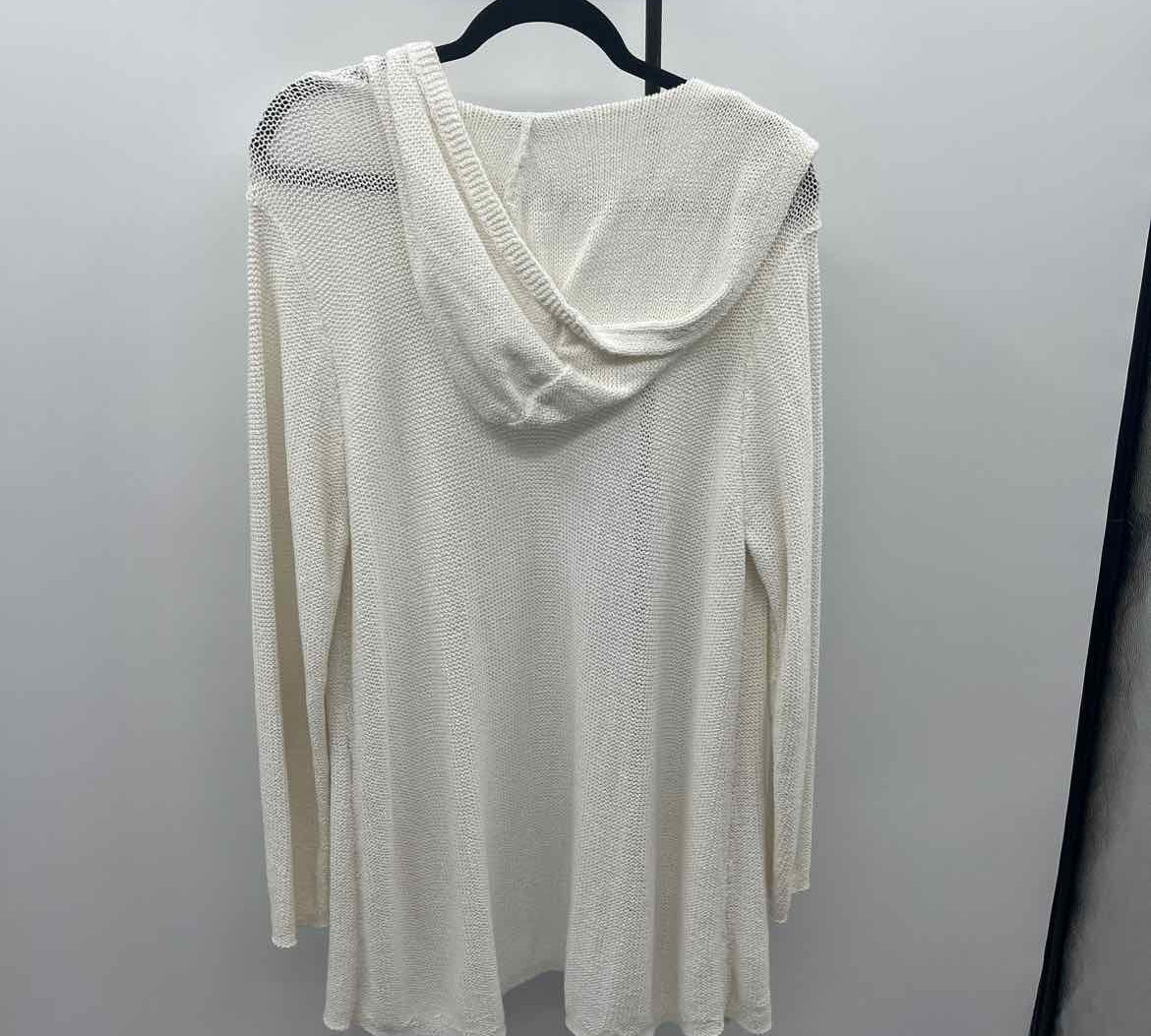 JJill Women's Size 2X White Solid Cardigan