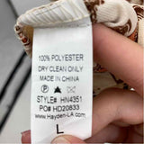 Hayden Women's Size L Beige Floral Long Sleeve Shirt