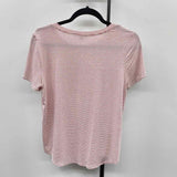 Green Envelope Women's Size M White Stripe Short Sleeve Shirt