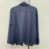 Talbots Women's Size 1XP Navy Eyelet Long Sleeve Shirt