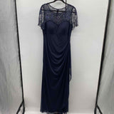 Xscape Women's Size 16 Navy Beaded Gown/Evening Wear