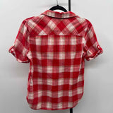 Tommy Hilfiger Women's Size S Red Checkered Short Sleeve Shirt