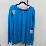 Reel Legends Women's Size 3X Turquoise Textured Long Sleeve Shirt