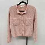 MNG Women's Size S Blush Textured Cardigan