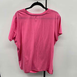 St. John's Bay Women's Size XXL Pink Solid Short Sleeve Shirt