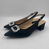 Adrienne Vittadini Women's Shoe Size 8 Black Solid Slingbacks