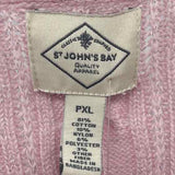 St. John's Bay Women's Size XLP Pink Cable Knit Sweater