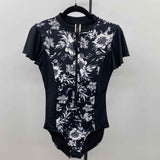 NipTuck Swim Women's Size 10 Black Floral Swimsuit - 1 Piece
