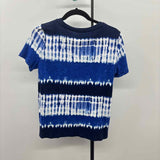 Talbots Women's Size S Blue Tie Dye Short Sleeve Shirt