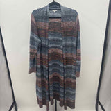 JJill Women's Size 1X Blue Stripe Cardigan