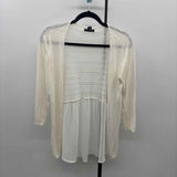 Willi Smith Women's Size S White Textured Cardigan