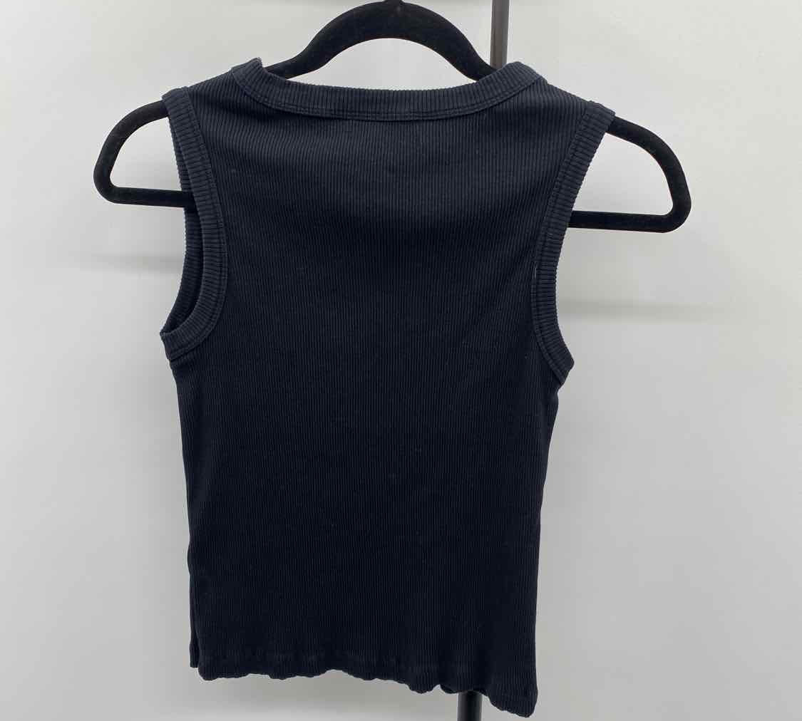 able Women's Size S Black Ribbed Sleeveless Shirt