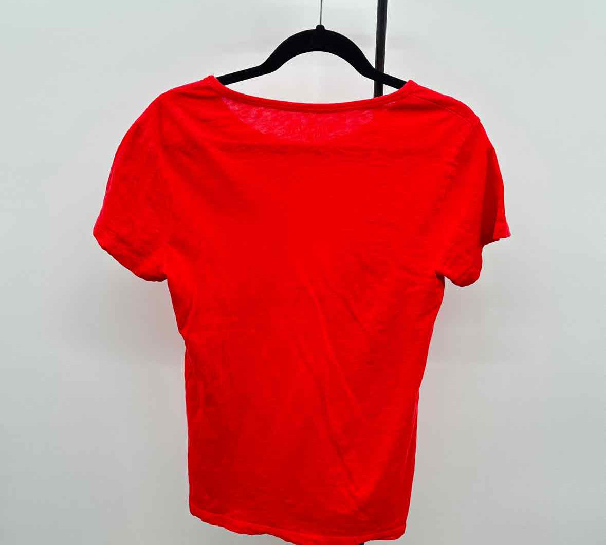 J Crew Women's Size M Red Solid Short Sleeve Shirt