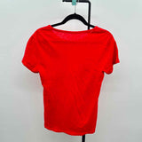 J Crew Women's Size M Red Solid Short Sleeve Shirt
