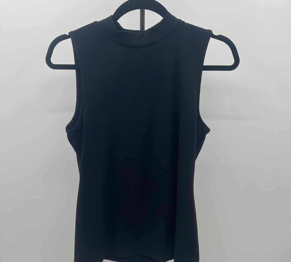 Loft Women's Size L Black Ribbed Sleeveless Shirt
