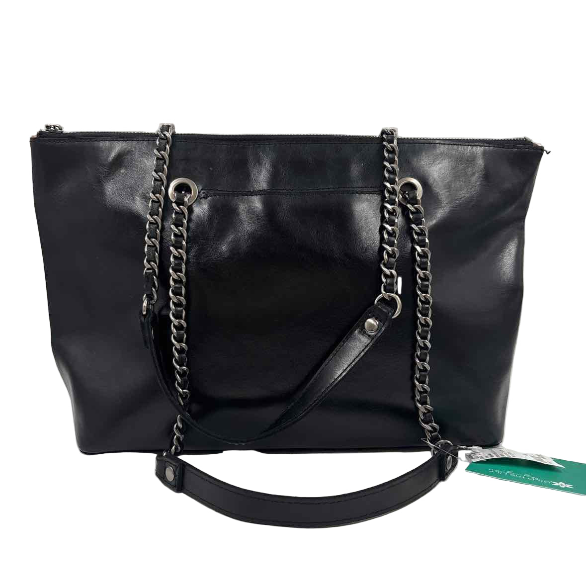 PATRICIA NASH Black Leather BELLE Tote w/Convertible Shoulder/Crossbody Strap