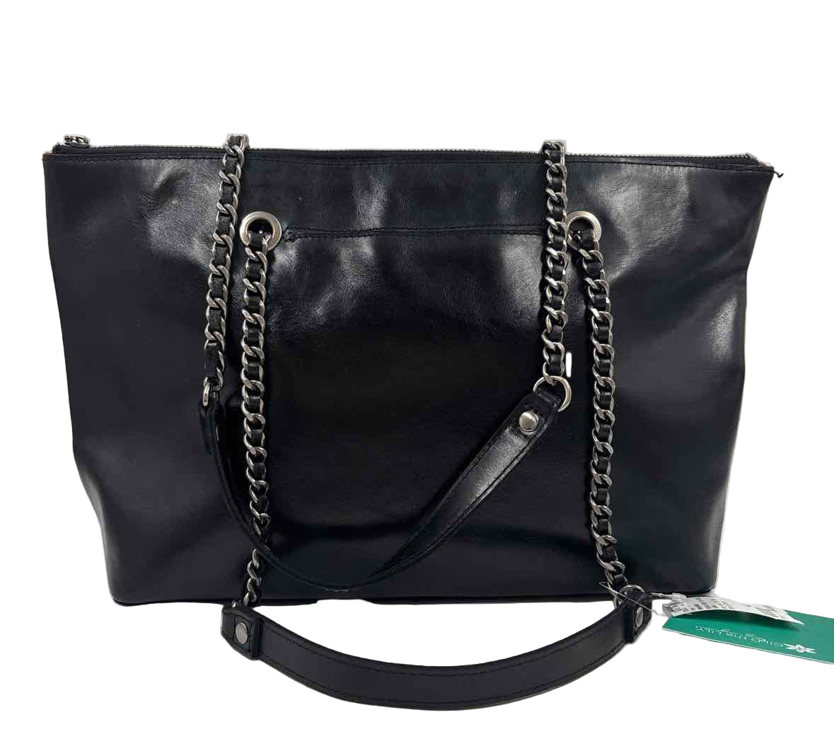 PATRICIA NASH Black Leather BELLE Tote w/Convertible Shoulder/Crossbody Strap