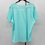 Eddie Bauer Women's Size XXL Aqua Solid Short Sleeve Shirt