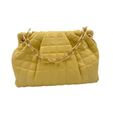 UNBRANDED Yellow Quilted Purse w/Gold Chain Shoulder Strap & Yellow Crossbody Strap