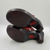 Born Women's Shoe Size 7 Red Solid Sandals