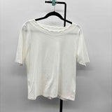 Talbots Women's Size LP White Solid Short Sleeve Shirt