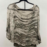 Aquavita Women's Size M Charcoal Abstract Long Sleeve Shirt
