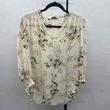 Carolina Belle Women's Size M Ivory Floral Long Sleeve Shirt