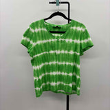 Jones New York Women's Size L Green Tie Dye Short Sleeve Shirt