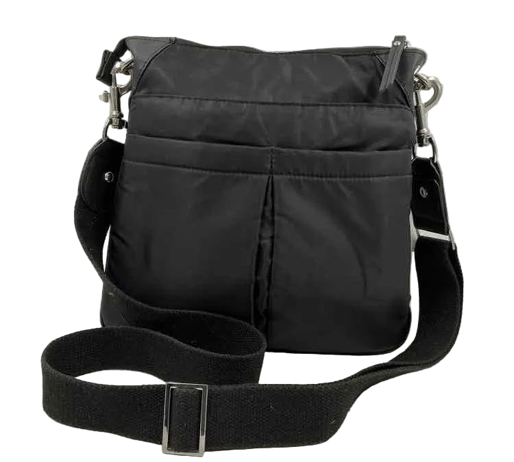 CHICO'S Black Nylon Crossbody w/Zip Pockets & Adjustable Strap
