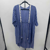 Blue Island Women's Size M Blue Stripe Coverup