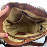 LODIS White Pebble Leather TANYA Tote Bag Purse w/Optional Crossbody Strap