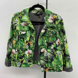 White House Black Market Women's Size M Green Floral Jacket