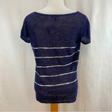 Eileen Fisher Women's Size XS Navy Stripe Short Sleeve Shirt