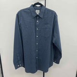 LL Bean Men's Size L Navy Grid Long Sleeve Shirt