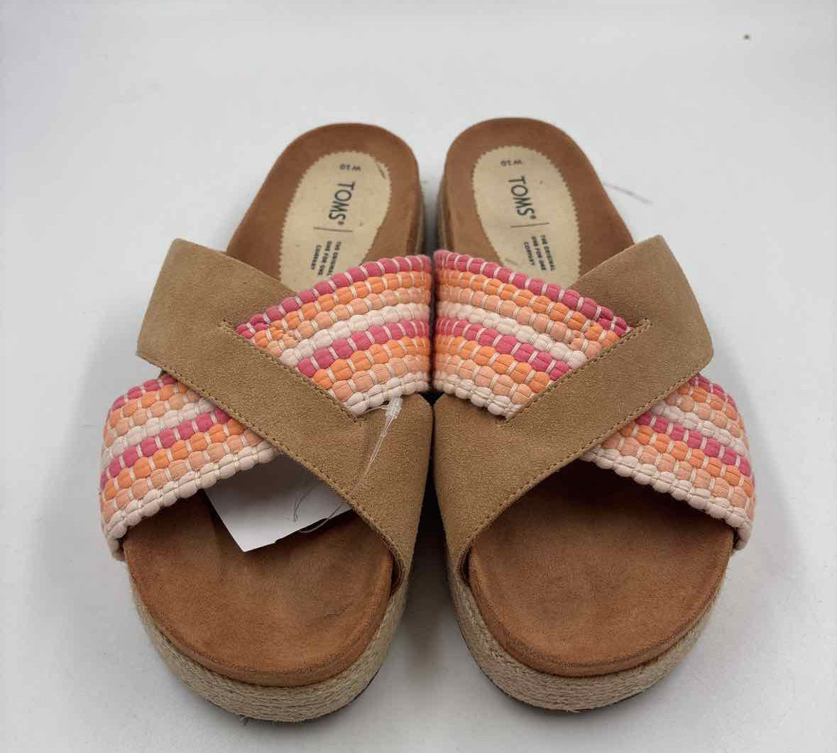Toms Women's Shoe Size 10 Peach Textured Sandals