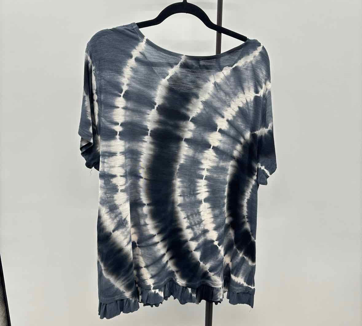 Style & Co. Women's Size XL Charcoal Tie Dye Short Sleeve Shirt